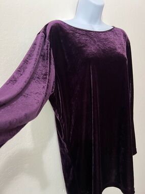 Expressions Vintage Velvet Long-Sleeve Tunic in Deep Plum